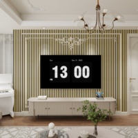 Panneaux acoustiques de plafond incurvés Kasaro, panneaux décoratifs muraux flexibles pour salon, chambre à coucher, cuisine - MDF/PET, panneaux muraux pour animaux de compagnie