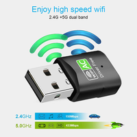 Carte Réseau Sans Fil USB pour Ordinateur 5B07D, Récepteur Double Bande 600 Mbps, Adaptateur Wifi