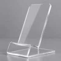 Support de téléphone moderne en acrylique transparent poli, design monobloc sans couture, accessoires de bureau