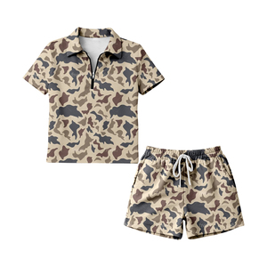 Tenues en coton pour femmes adultes, t-shirts personnalisés imprimés camouflage marron GSSO3315, vente en gros pour boutiques. - Product Image 2
