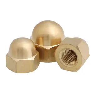 M4 - M24 DIN 1587 Solid Brass Acorn Nut Hexagon Domed Cap Nuts