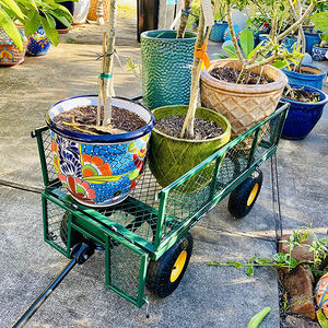 Tc1840 भारी शुल्क स्टील मेष गार्डन उपयोगिता ट्रॉली गाड़ी 10 "3.50-4 इंच पहियों के साथ - Product Image 6