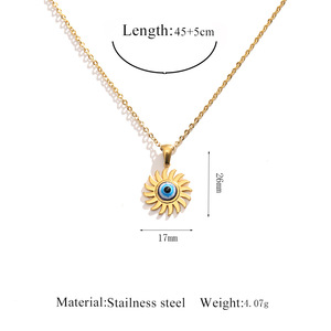 Collar Versátil de Alta Gama con Diseño de Llama Solar y Ojo de Diablo, Cadena de Clavícula de Lujo Ligero, Accesorios de Moda - Product Image 6