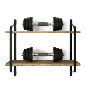 Passing On The Kingdom Ironwood <b>Shelf</b> <b>Wall</b> <b>Mounted</b> Double Layer Storage Rack Industrial Office Organizer Rectangle - Product Image 4