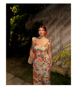 Vestido largo de verano de talla grande <span class=keywords><strong>para</strong></span> mujer con curvas, ligero, ajustado, con figura, favorecedor, estampado Floral Retro, hasta el suelo, <span class=keywords><strong>para</strong></span> playa - Product Image 1
