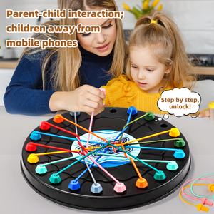 Jeu de puzzle de bureau, triangle en élastique, jeu de réflexion pour enfants, jeu de dénouage de corde, jeu de société de combat - Product Image 3