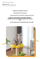 Structure d'escalade pour chat en bois de tournesol, moderne, minimaliste, personnalisable, durable et écologique, avec maisonnette pour chat