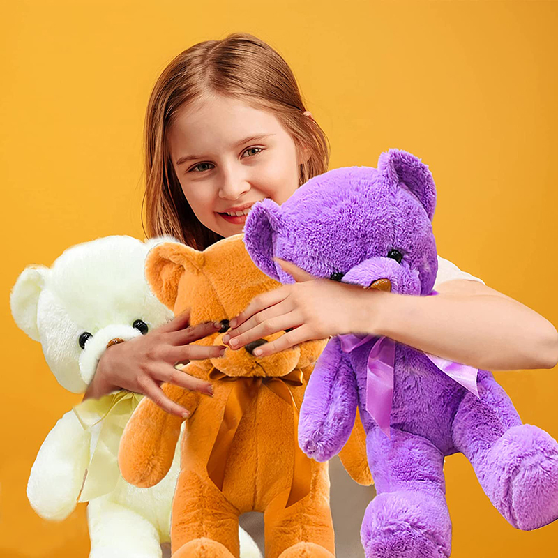 wholesale customize multi color teddy bear with bowknot plush toys peluche teddy bear stuffed toy for gift