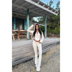 Ensemble de survêtement de jogging imprimé beige coupe-vent et respirant en pointelle, design streetwear personnalisé pour l'hiver - Commande minimum 2 pièces - Product Image 3