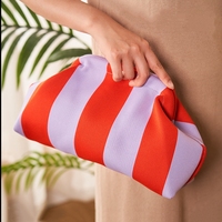 Sac à main de luxe classique en nylon rayé multicolore pour femme, pochette élégante pour fête et mariage, sac cosmétique et pour téléphone, vente en gros