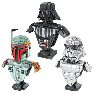 Hot Tiktok Mould King New Product 21020-21022 Vader half body model plan building block ABS Plastic Ornament Gift