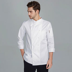 High-End Summer <b>Tops</b> Short <b>Sleeve</b> Chef Work Clothes Canvas for Chinese Western Restaurants Restaurant Bar Uniforms - Product Image 1