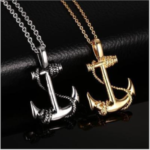 Mode titane acier inoxydable prates des caraïbes ancre pendentif collier bijoux pour hommes chine fabricant - Product Image 4