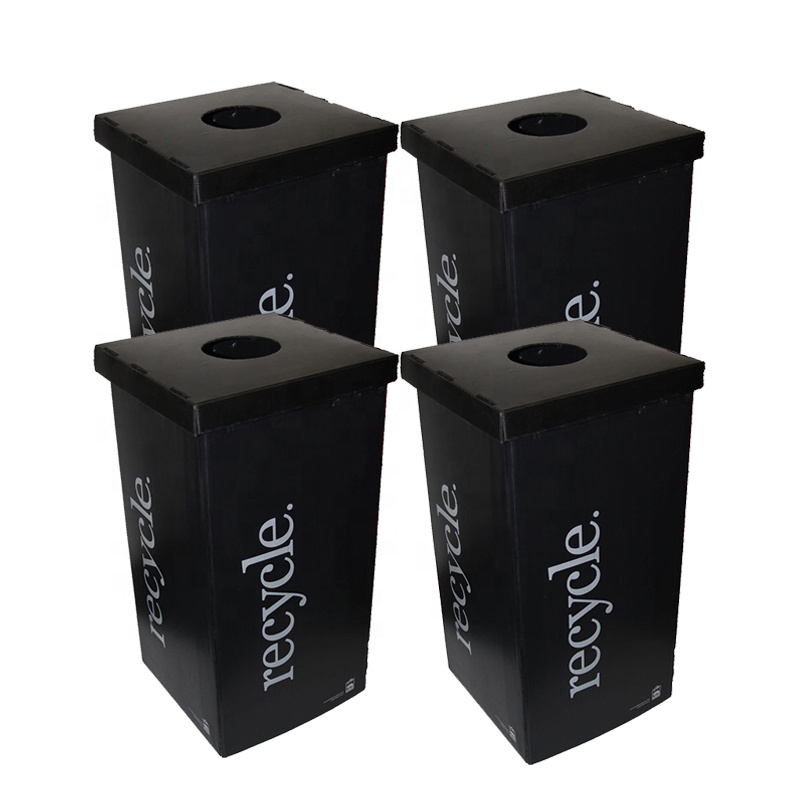 Оптовая продажа, экологически чистые складные корзины для мусора из полипропилена и картона, корзины для мусора из гофрированного картона на заказ