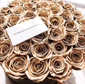 Caja de rosas preservadas naturales para regalo de San Valentín, caja redonda de lujo rosa, <span class=keywords><strong>eterna</strong></span>, 24k - Product Image 3