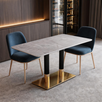 Tables à manger en marbre pour hôtels commerciaux, cafés, tables carrées/petites modernes et minimalistes, durables, faciles à nettoyer, pour les réunions