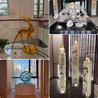 Patung Resin Abstrak Transparan Semi-Handmade Buatan Khusus untuk Pajangan Luar Ruangan Hotel, Rumah Contoh, Pusat Pajangan, dan Pintu Masuk