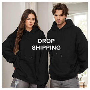 Sweat-shirt à capuche de sport oversize imprimé personnalisé basique pull-over sweat à fermeture éclair style hiver avec épaules tombantes solide - Product Image 2