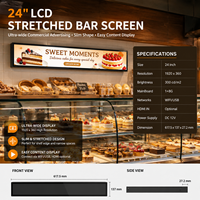 Innovadora Pantalla LCD de 24 Pulgadas con Barra Extensible para Publicidad en Estantes, Menús y Promoción Minorista