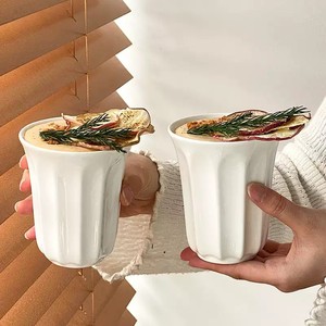 Japanese-style Pure White High-temperature Resistant <b>Microwave</b> Safe Ceramic Mug for Coffee Milk Breakfast Latte Art - Product Image 2