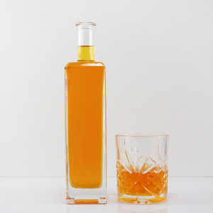 Boca ancha Cuadrado alto Rectangular Vacío transparente Super Flint Buena calidad Vodka <span class=keywords><strong>barato</strong></span> <span class=keywords><strong>Whisky</strong></span> Tequila Botellas de vidrio 500ml - Product Image 4