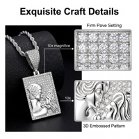 Nouvel accessoire créatif Hip Hop incrusté de moissanite, pendentif militaire tridimensionnel en argent S925, style urbain