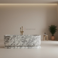Baignoire autoportante en marbre blanc de Chine, baignoire en pierre massif, ovale, en marbre naturel, baignoire de luxe pour hôtel, taille personnalisée