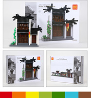 1039PCS Model Rumah Teh Taman Suzhou MOC Mainan Bata Konstruksi STEM Arsitektur Cina Set Blok Bangunan Mikro