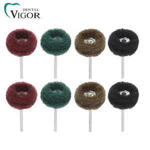 Cepillo de pulido dental de nailon con cabezal abrasivo de fibra de doble capa, rueda de pulido rotatoria, herramienta de desbarbado y acondicionamiento de metales - Product Image 1