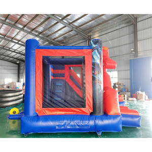 Château gonflable commercial en PVC avec toboggan, pour usage humide et sec, thème super-héros, portable, garantie 3 ans - Product Image 3