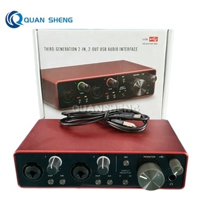 Interface audio USB 2.0 professionnelle <span class=keywords><strong>Scarlett</strong></span> 2i2, préamplis à faible bruit, plage de gain de 69 dB pour musiciens, podcasters, voix off - Product Image 1