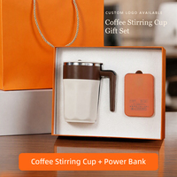 Coffret Cadeau d'Entreprise : Tasse Mélangeuse Automatique et Batterie Externe – Kit de Reconnaissance Client et Programme de Récompense du Personnel pour Usage au Bureau – Commande en Gros pour Acheteurs