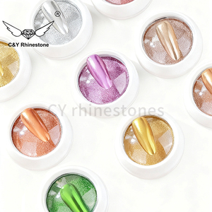 ผงอะคริลิคเมทัลลิกสีเงิน <span class=keywords><strong>CY</strong></span> หลากสี ผงวิเศษสำหรับตกแต่งเล็บแบบโฮโลแกรมเลเซอร์ กลิตเตอร์วิบวับ - Product Image 3