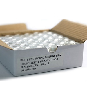 WT60 Spun Polyester May Bobbin Chủ Đề Cho Thêu 602 <span class=keywords><strong>Prewound</strong></span> Bobbin Đề - Product Image 1