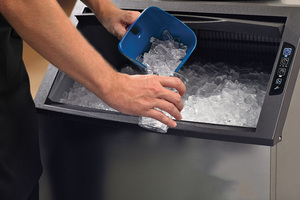 Produsen kapasitas tinggi 855kg es batu penggunaan komersial pembuat es industri penyimpanan 400kg 220v pompa Model Motor - Product Image 2