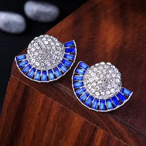 Ed01898d Стразы синие драгоценные камни классические индийские ювелирные изделия серьги-гвоздики ювелирные изделия