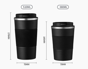 Mug de voyage isotherme à double paroi 380/510 ml, couvercle rabattable anti-fuite, 3ème génération, en acier inoxydable, pour voiture et bureau - Product Image 5