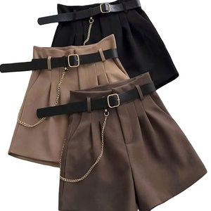 Summer Workwear Shorts <b>High</b> <b>Waisted</b> Wide Leg Women's <b>Pants</b> - Product Image 1