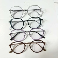 Montures de lunettes classiques rondes en titane pleine monture, port quotidien, ultra légères, montures de lunettes optiques en B-titane pour unisexe