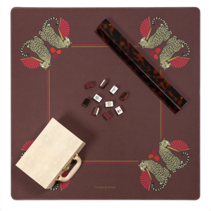 Tuiles de Mahjong modernes à imprimé léopard de style américain avec pieds pliables, cadeaux de fête portables pour 4 joueurs - Product Image 2