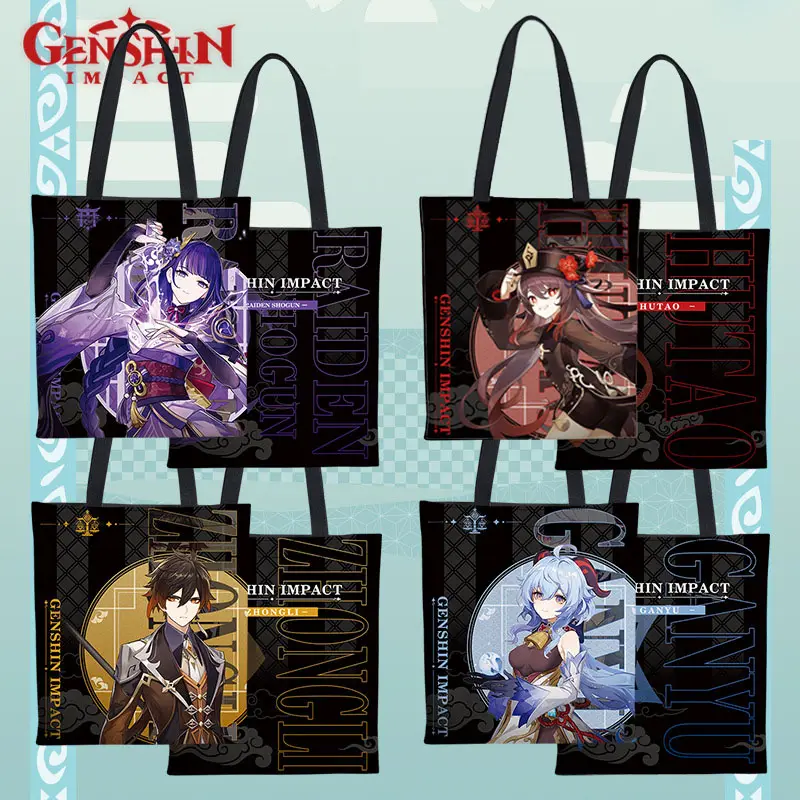 Sac de dessin animé de style 73 sac fourre-tout Anime sac à provisions idole virtuelle NIJISANJI jeu tueur de démons TARTAGLIA Genshin Impact sac en toile