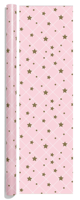 Ensemble de papier cadeau recyclable en PE imprimé étoiles et cœurs roses, kit mignon de boîtes, sacs, étiquettes et autocollants personnalisables pour enfants