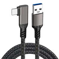 Cable de Auriculares Vr Link de Nailon USB 3.2 Gen2 de 10 Gbps y 90 Grados Tipo C para Cámara Oculus/Quest 3/Meta Quest 3S Quest2/Pro/Pico 4/Ultra