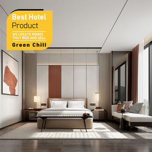 Ensemble de meubles de chambre à coucher d'hôtel de luxe en bois classique de bout en bout avec armoire pour les complexes hôteliers haut de gamme - Product Image 1