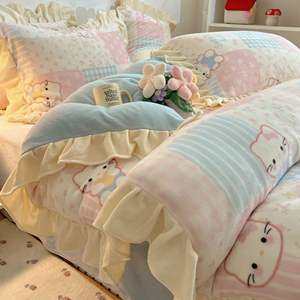 Juego <span class=keywords><strong>de</strong></span> Ropa <span class=keywords><strong>de</strong></span> Cama <span class=keywords><strong>de</strong></span> 3 Piezas <span class=keywords><strong>de</strong></span> Felpa Coral - Funda <span class=keywords><strong>de</strong></span> Edredón y Sábana - Product Image 6