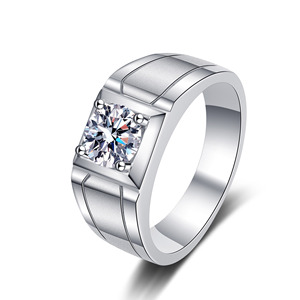 ファッションジュエリーデイリーウェア925スターリングシルバーメンズウェディングMoissaniteリング - Product Image 5