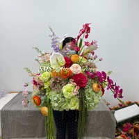 Boule de fleurs en soie lisse, rose, orange, bleue, 60 cm, pour mariages, banquets, restaurants, décoration extérieure et intérieure