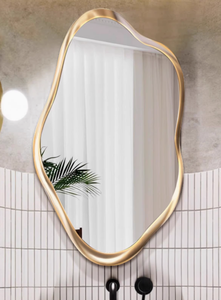 Specchio da Parete Decorativo per Soggiorno Moderno con Cornice Dorata Irregolare in Vetro per Camera da Letto Decorazione Murale per la Casa Cornice Dorata - Product Image 4