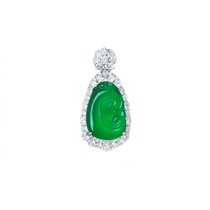 FYXL1245 Zircon S925 Silver Inlaid Gold Plated Classic Wedding Ruyi Necklace Pendant - Product Image 1