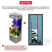 Aquarium vertical sur pied intelligent avec pompes à eau 2026, filtre arrière et auto-nettoyant à oxygène